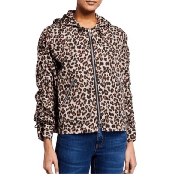 Veronica Beard Sibila Leopard Print Anorak Jacket Brown Multi Size S Hooded - Picture 4 of 15